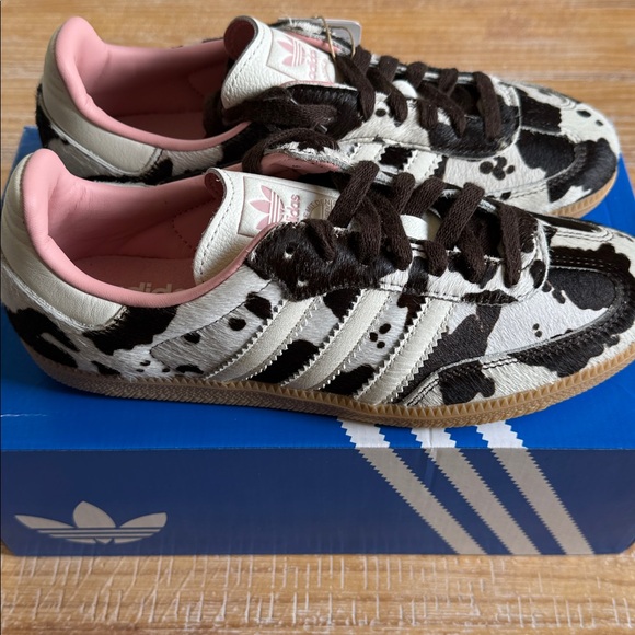 adidas Shoes - Adidas Original Samba Black and White Cow Print Sneakers